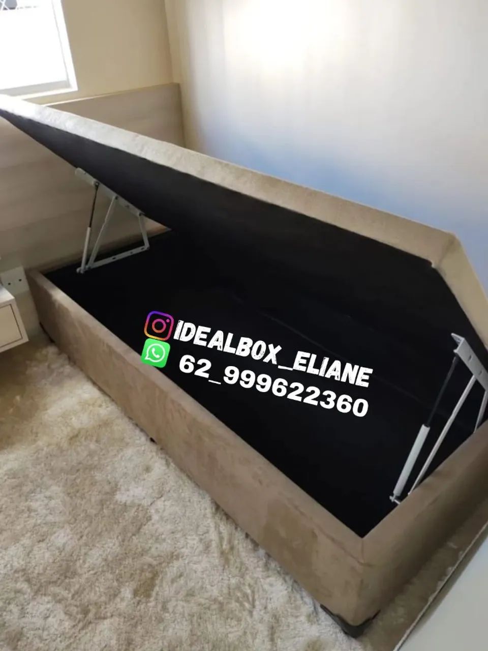 Box baú solteiro 88×188 _Design bonito e muita utilidade. - Foto 4