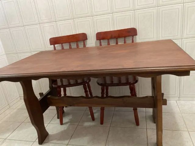 Lindissima Mesa de Jantar, suportes (pés) de  Madeira Maciça 80x140cm