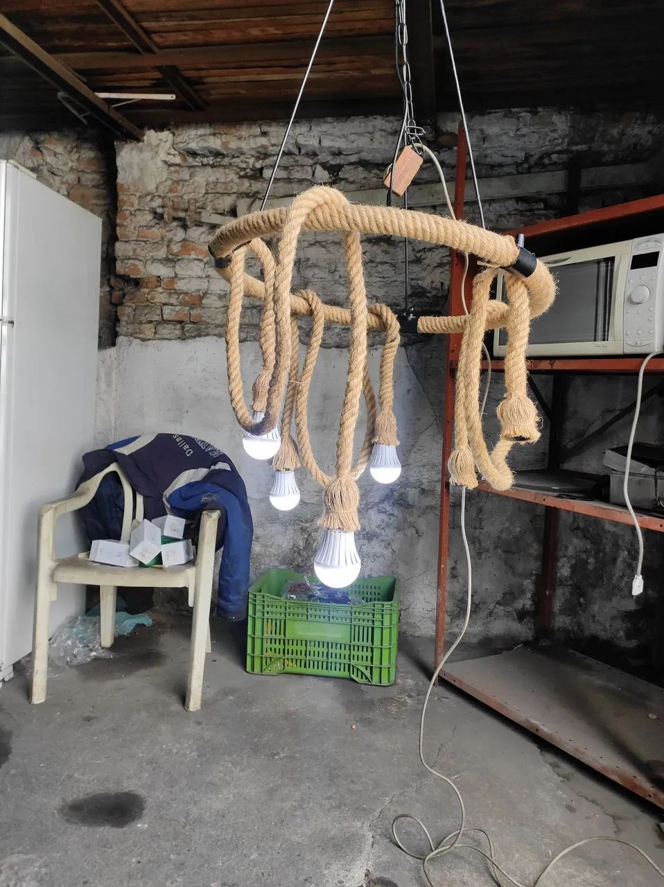 luminária de Teto em Corda 