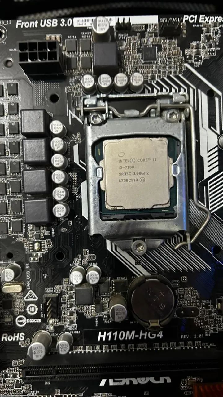 Kit Processador Intel Core i3-7100 (7ª Geração) + Placa Mãe ASRock H110M-HG4 - Foto 3