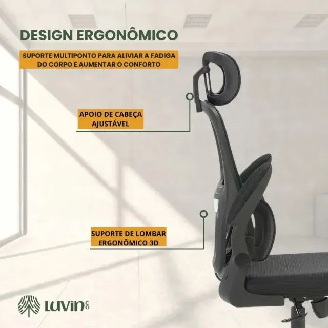 Vendo Cadeira Ergonômica Luvinco Genebra B500 (Nova na caixa) - Foto 5