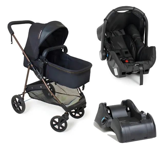 Kit carrinho de bebê e bebê conforto Galzerano