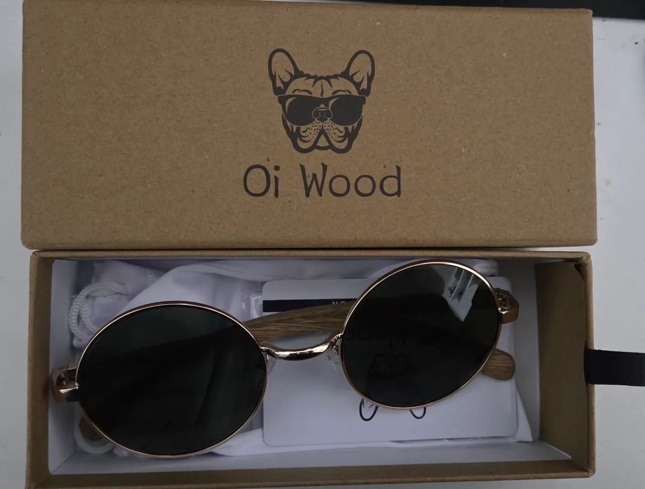 Oculos escuro redondo oi Wood - Foto 2
