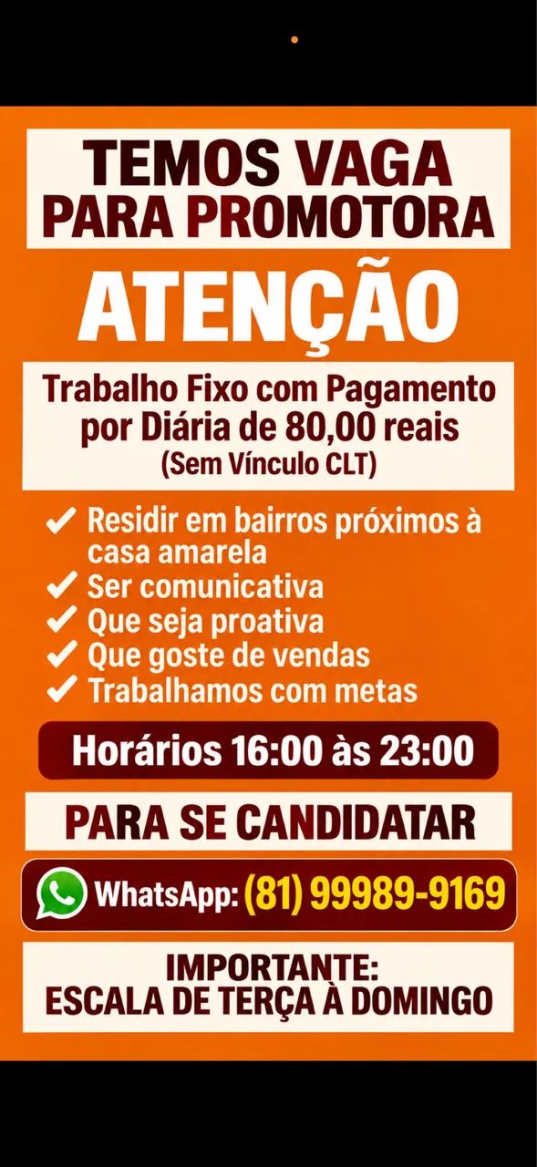 VAGA PARA PROMOTORA