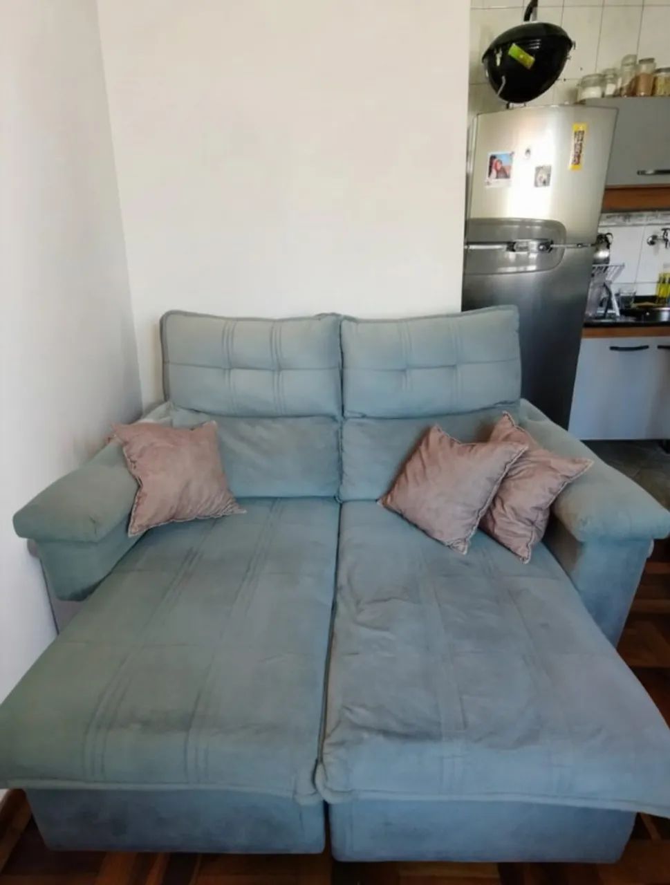 Sofá Retrátil Cinza  - Foto 2