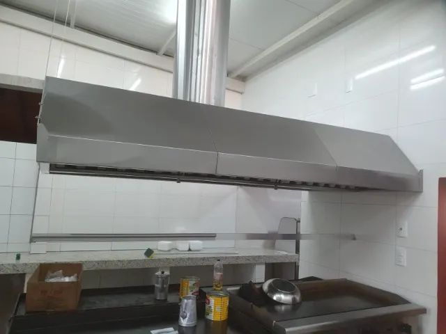 Coifa com exaustor para cozinha industrial (d)
