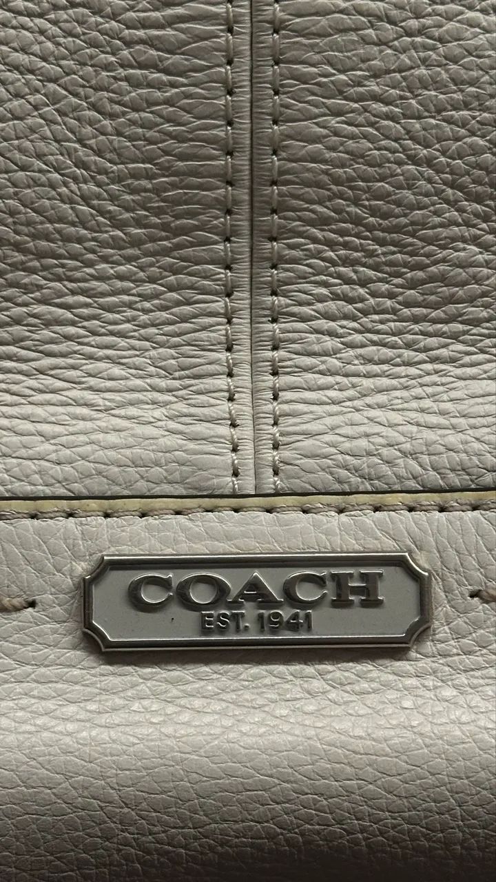 Bolsa Coach couro Off White - Foto 4