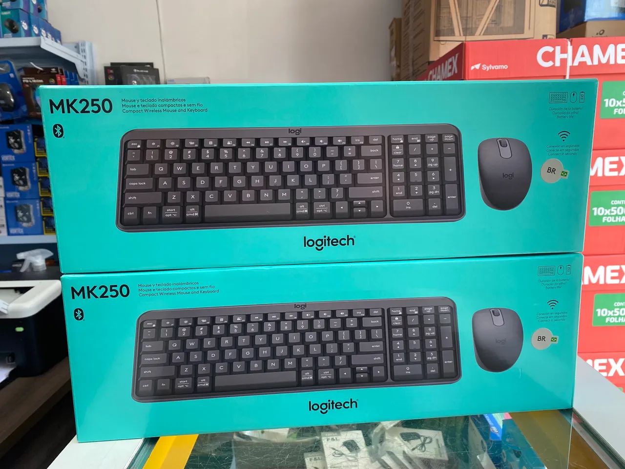 KIT TECLADO E MOUSE S/FIO NK250 PRETO LOGITECH - Foto 2