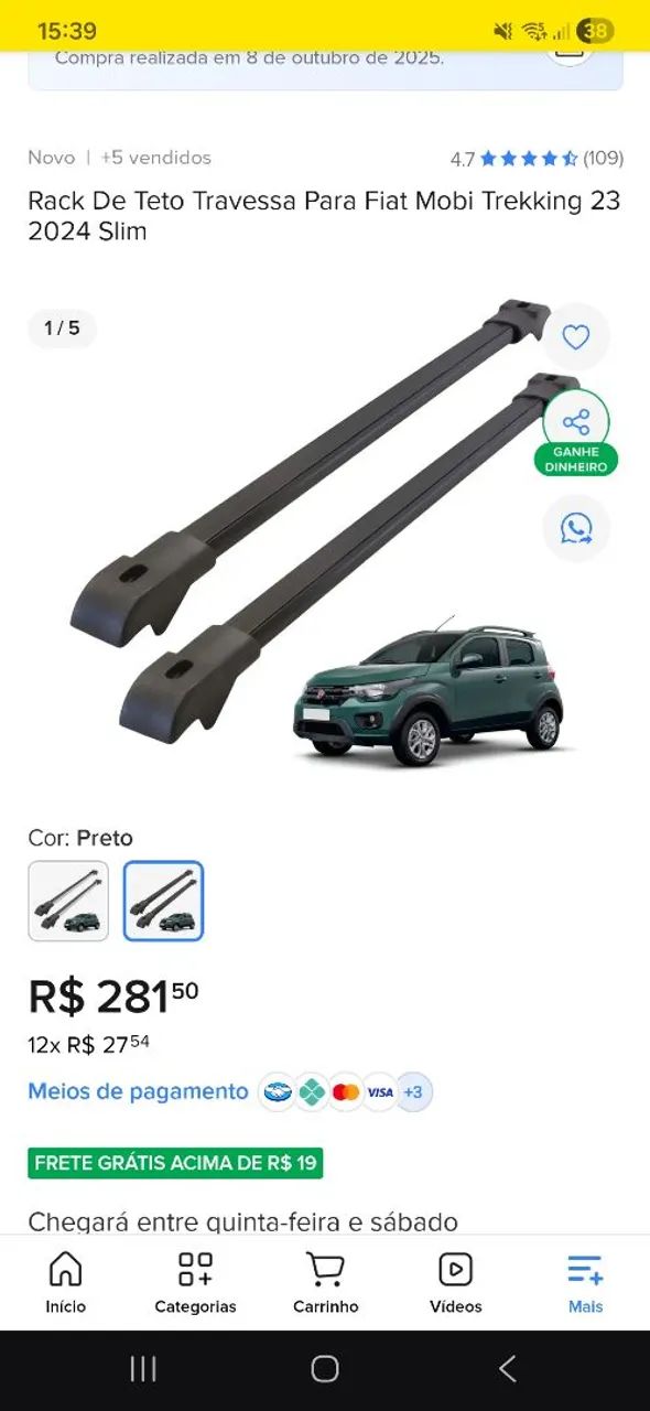 Rack de teto p/ Mobi  - Foto 5