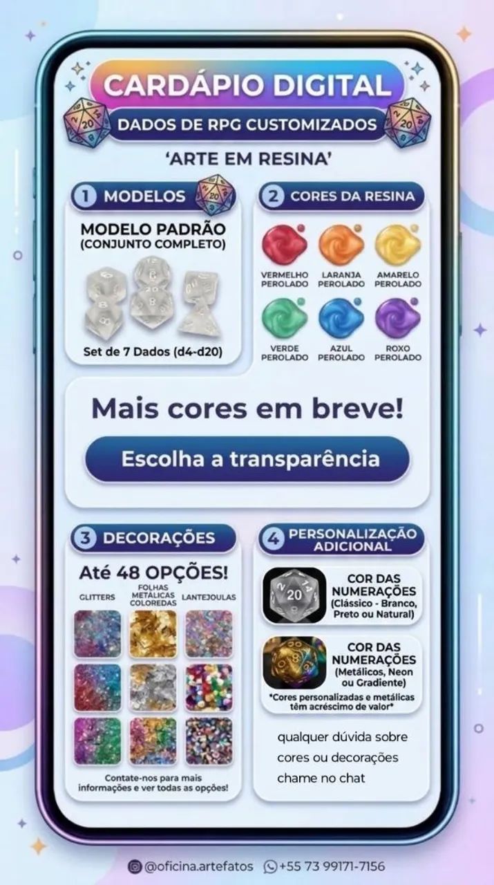 Dados de RPG customizados 
