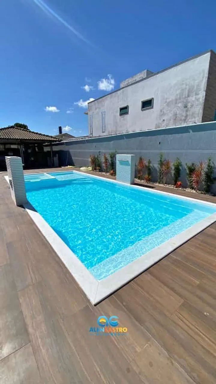 Piscina aquecida c led e cascata 9 mts