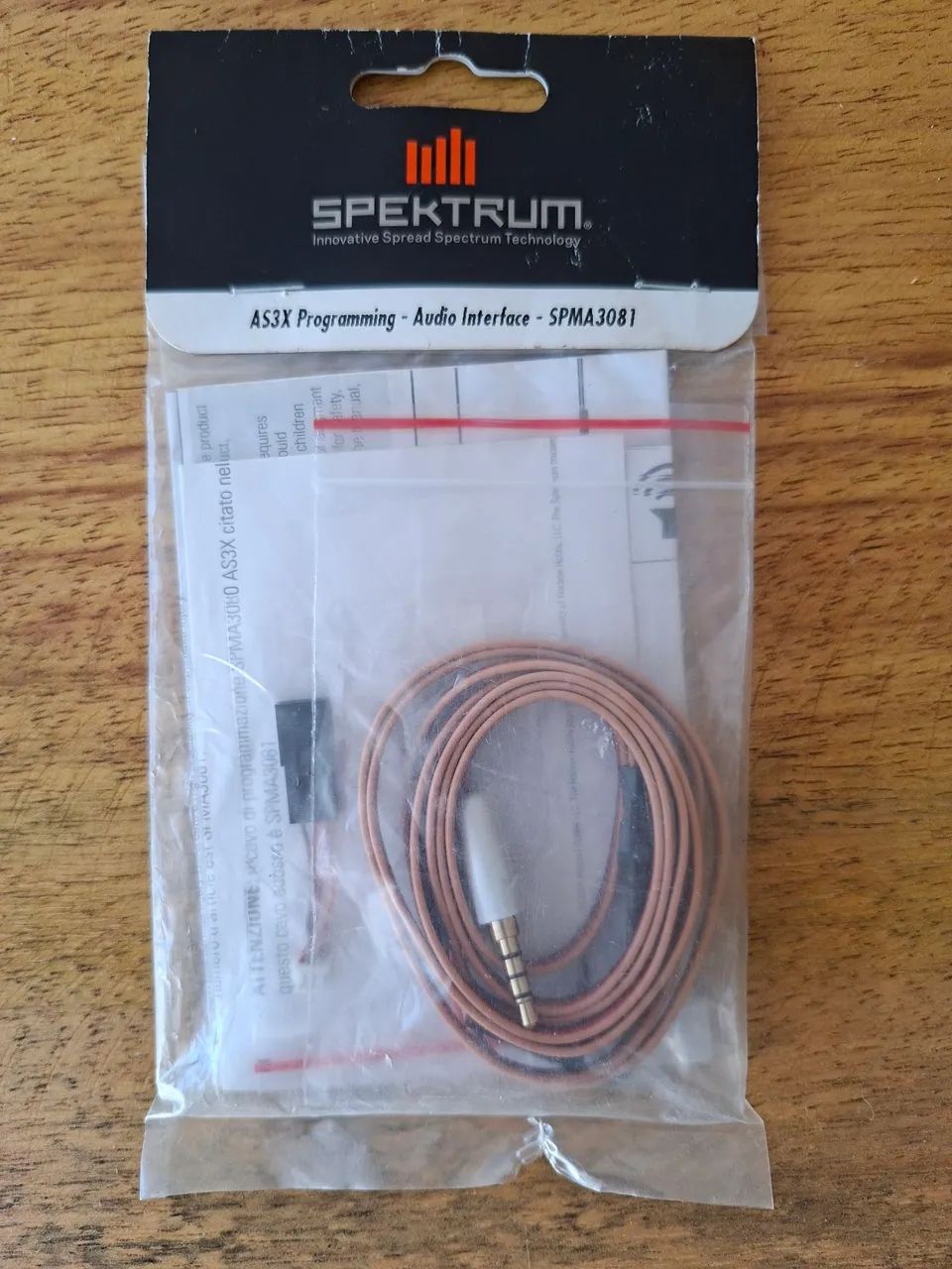 Cabo de programação  Spektrum SPMA3081 - Programação  AS3X Áudio Interface