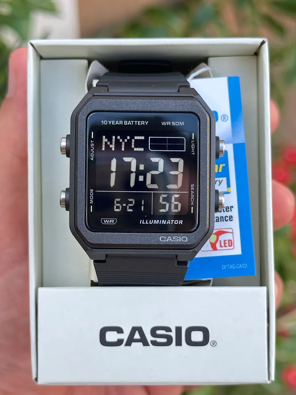 Relógio Casio W-221H display negativo novo
