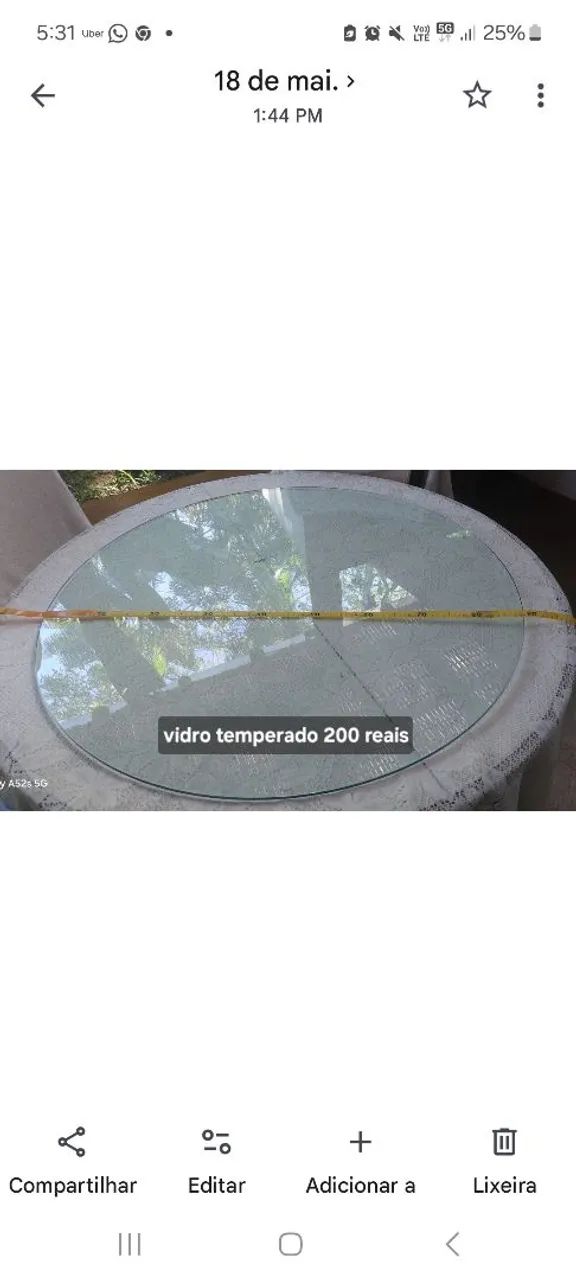 Vidro redondo para tampo de mesa