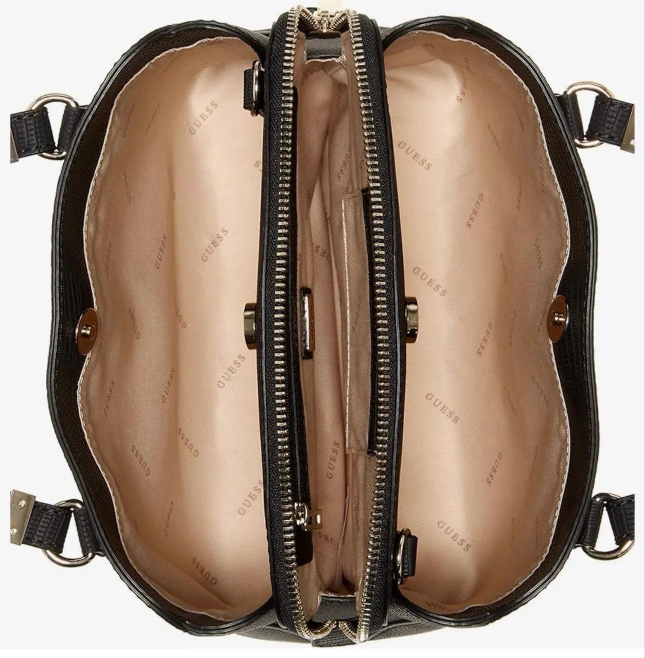 Bolsa Guess Original Lyndi Satchel Preta - Nova Com Etiqueta - Foto 5