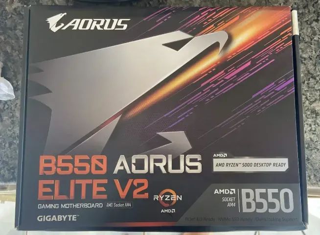 Placa Mãe B550 Aorus Elite V2 Preto - Foto 2