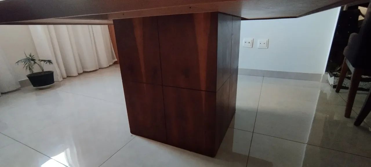 Mesa Jantar Vidro temperado Imbuia - Foto 4