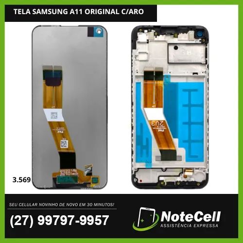 Tela / Display Samsung A11 (A115M) Original Nacional Com Aro - Instalação em 30 Minutos!