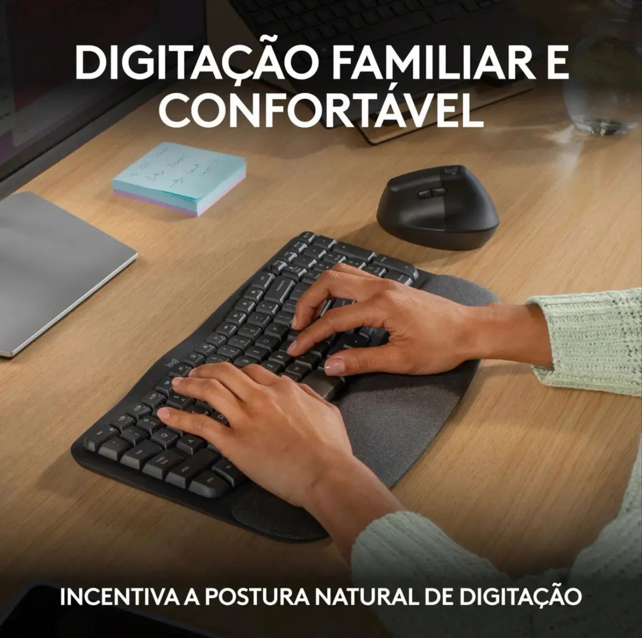 Kit ergonômico Mouse Vertical + Teclado logitech - Foto 5
