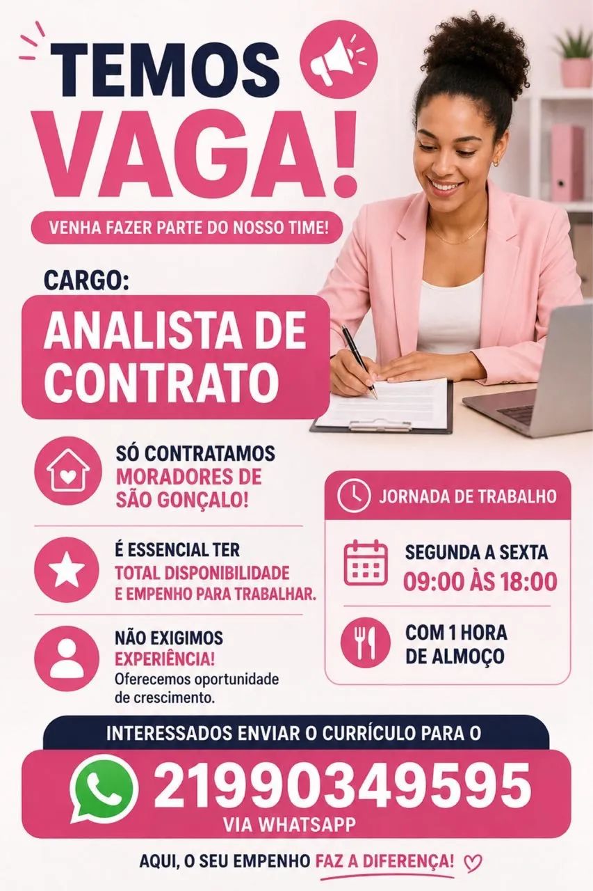 Vaga de início imediato  