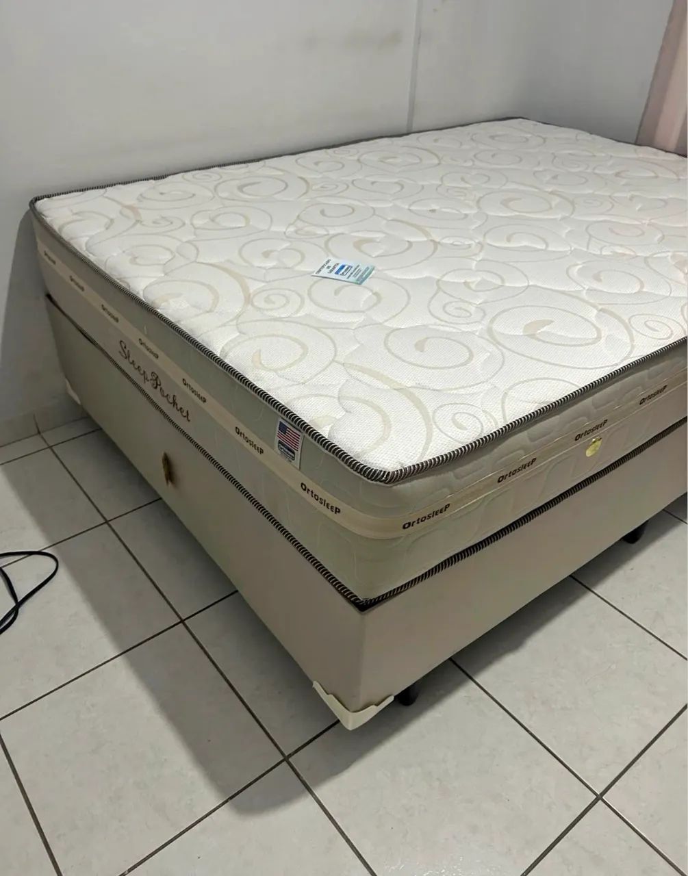 Cama box molas ensacadas base e colchão oferta 