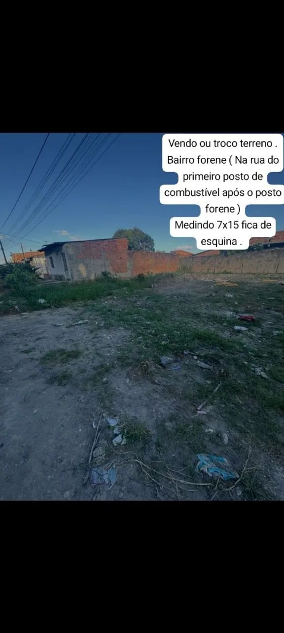 Vendo terreno 7x15  troco em carro também 