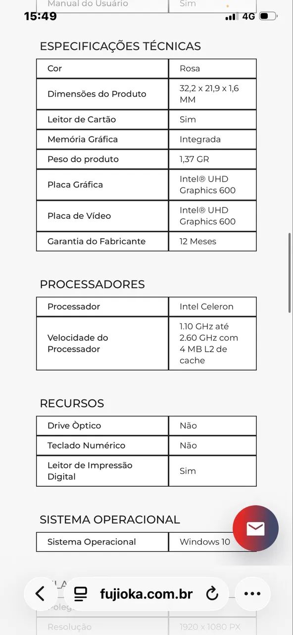 Notebook Samsung Rosa com ID Digital - Foto 2