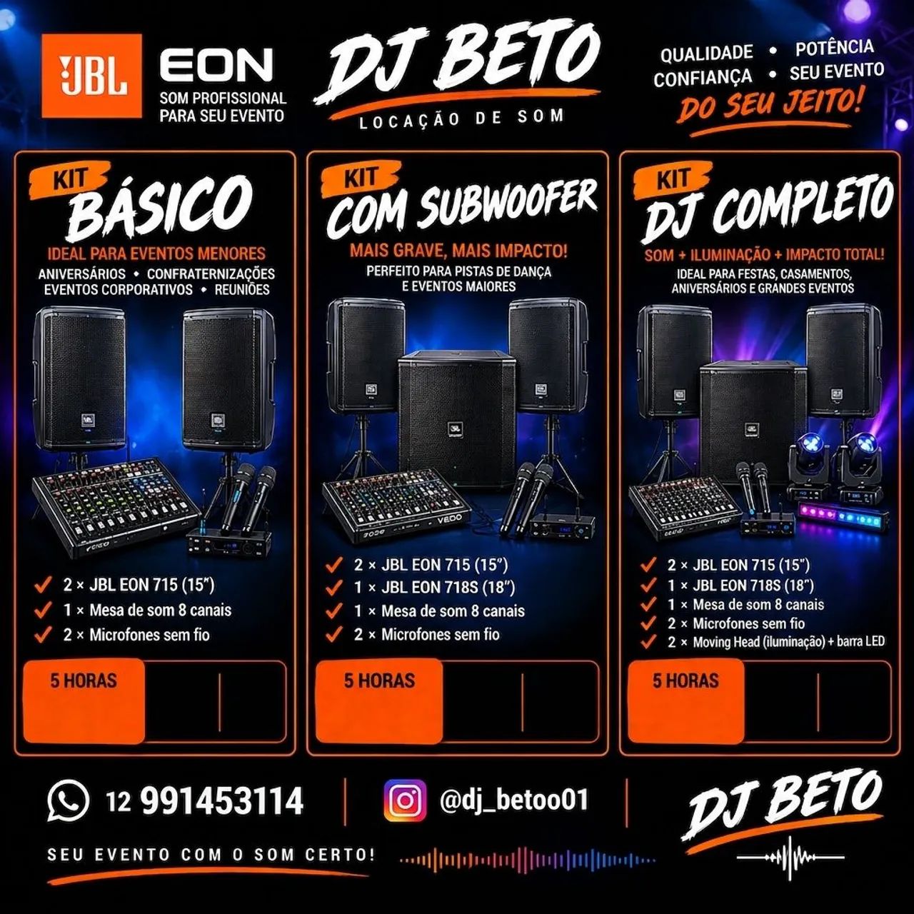 Aluguel de som profissional JBL Top