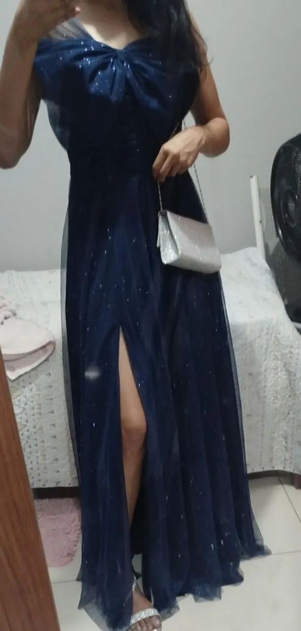 VESTIDO DE FESTA AZUL - Foto 5