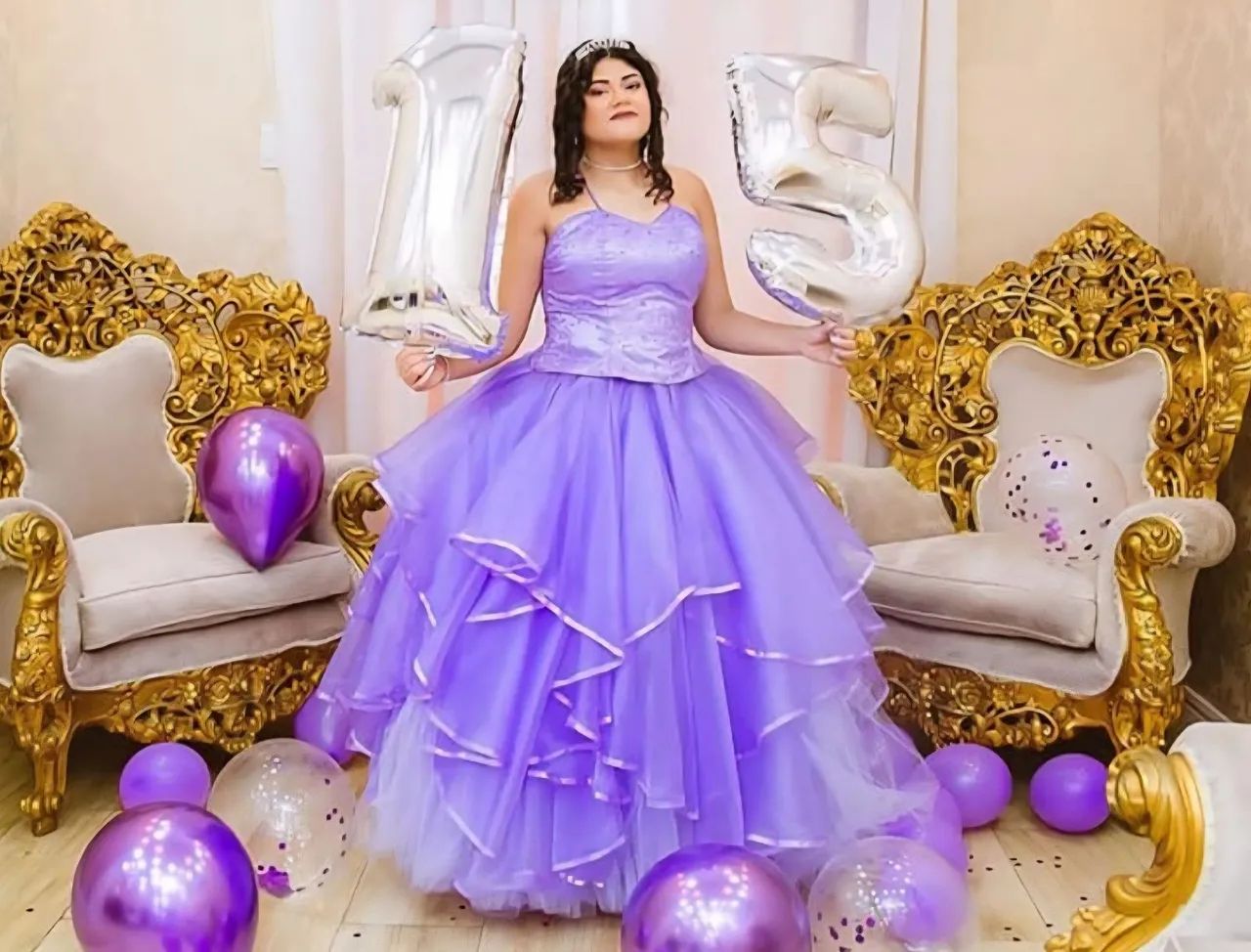 Vestido 15 anos princesa lilás 2