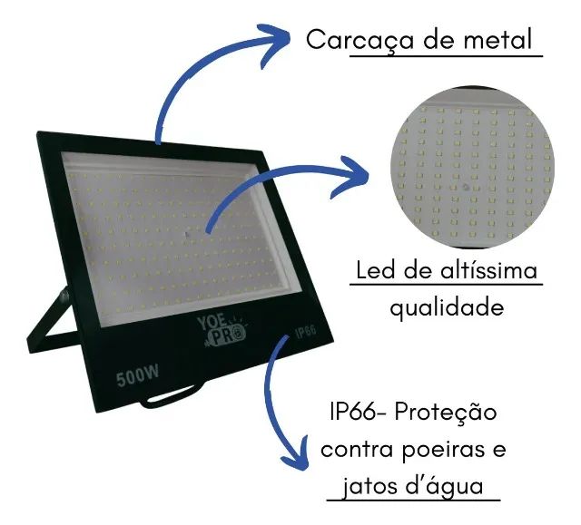 Refletor de 500w YOEPRO (Honestidade e Qualidade JK  Eletrônicos). - Foto 3