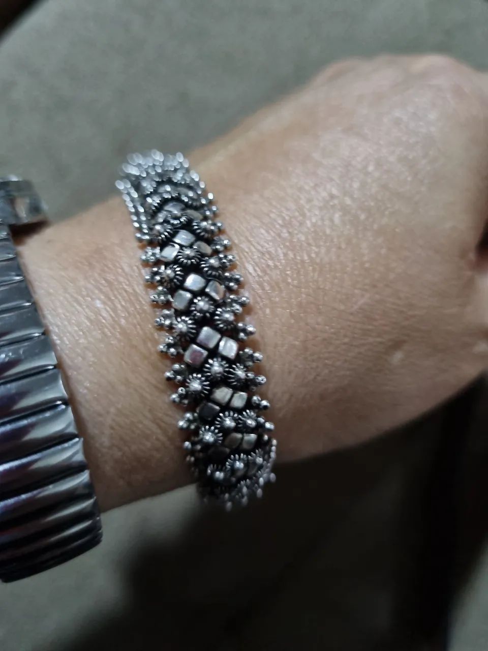 Pulseira prata feminina - Foto 3