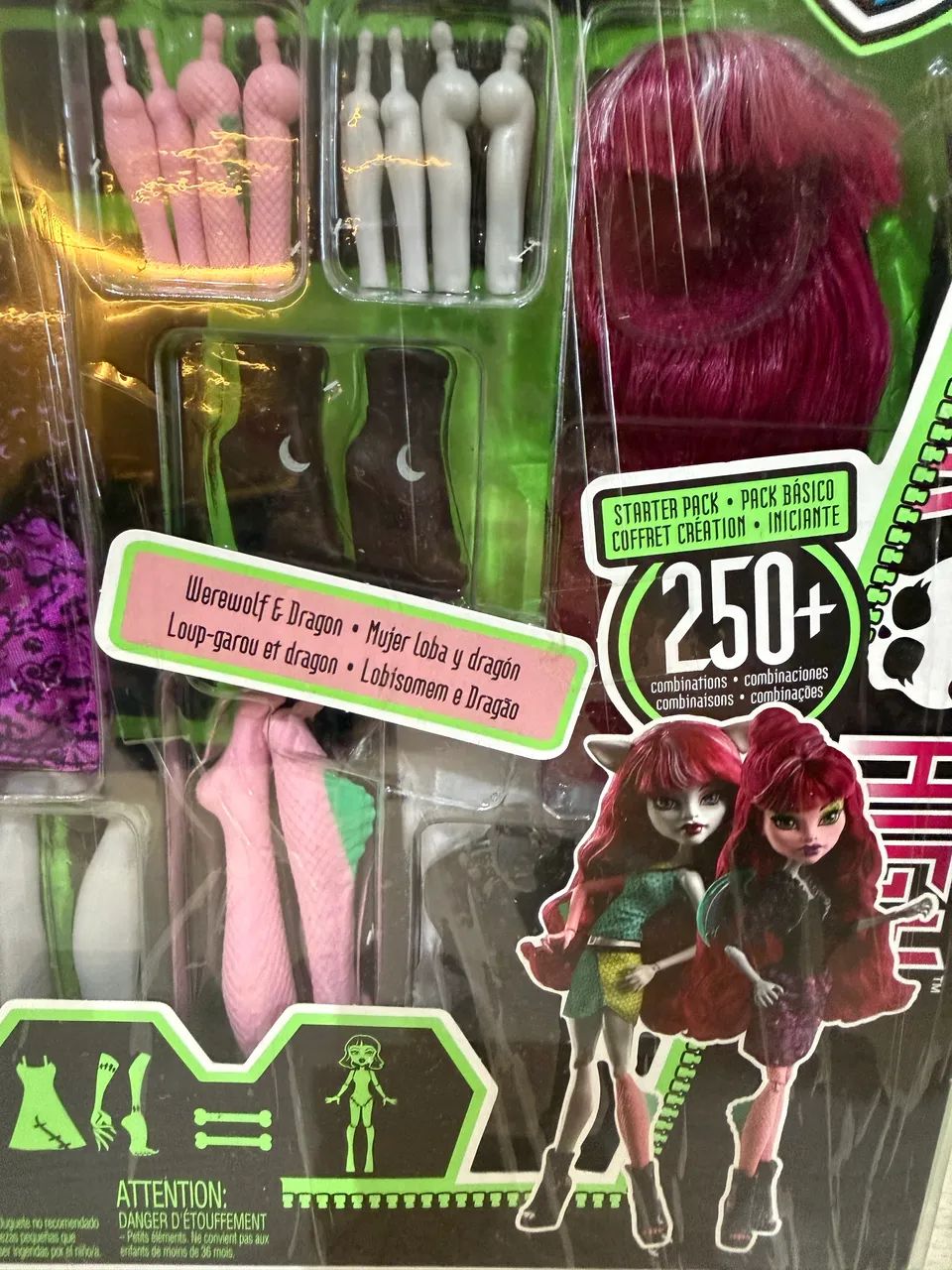 Pack Monster High Create a Monster (CAM) Lobisomem e Dragão - Foto 3
