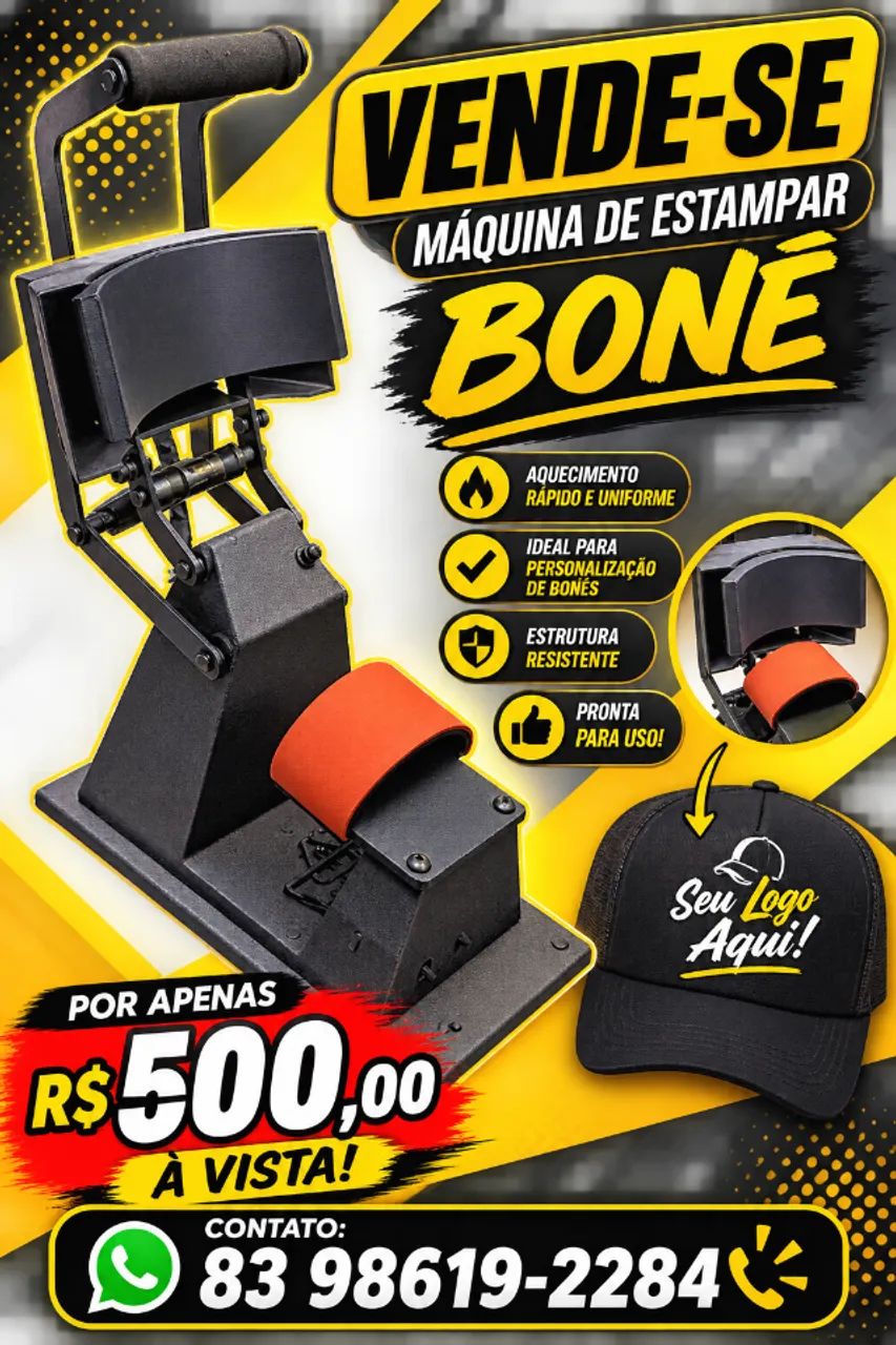 Maquina para estampa de bone 