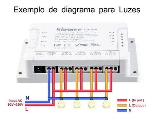 Sonoff 4CH Smart Switch 4 Canais R3 - Foto 3