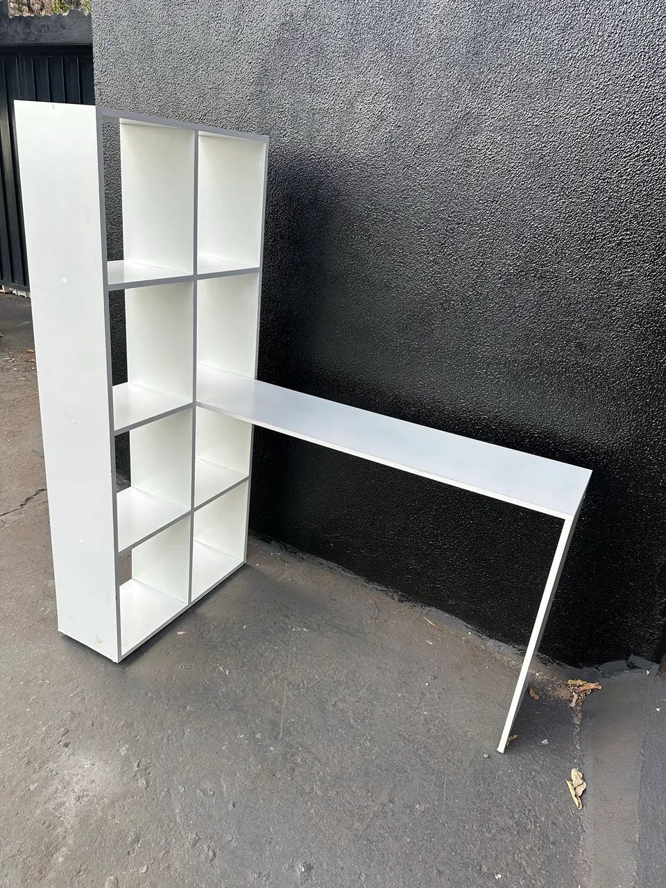 Escrivaninha com Estante Lateral - Mesa de Estudo e Trabalho com 5 Prateleiras  - Foto 2