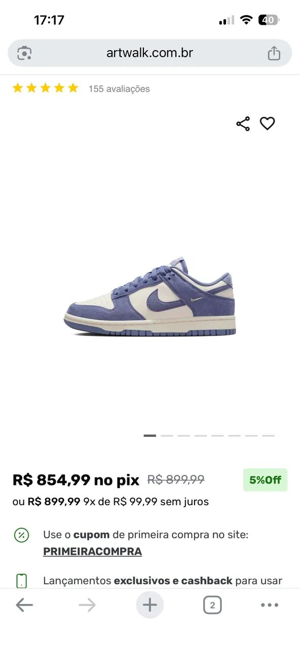 Nike Dunk lilás  - Foto 3