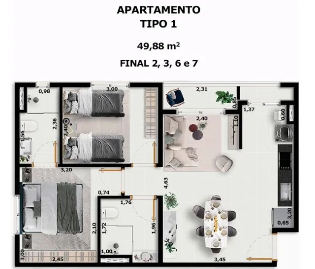 Apartamento Zona Norte 2 quartos c/ suíte - Foto 2