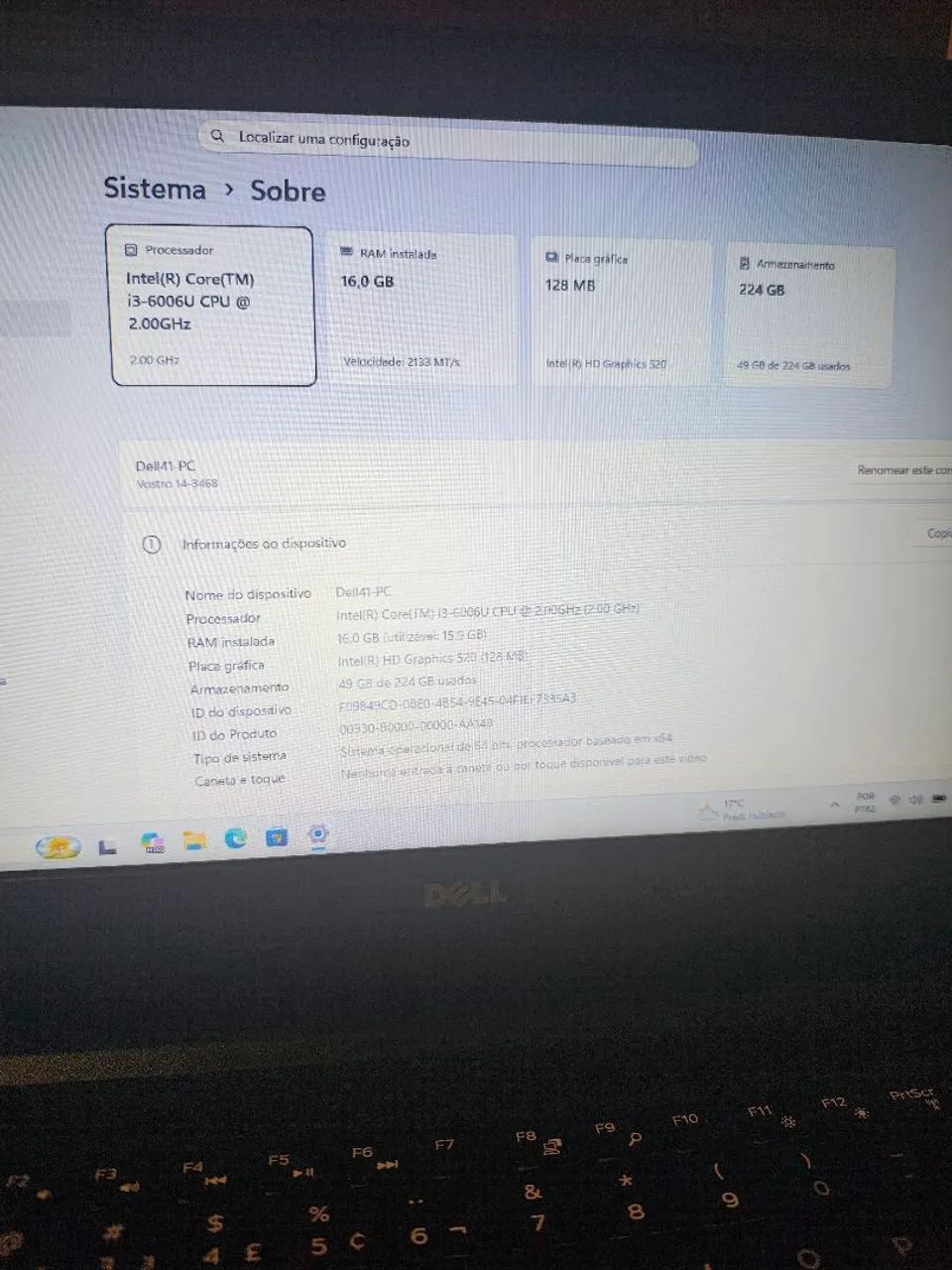 Vendo Dell Vostro 14 3468 - preto - zerado - Foto 3
