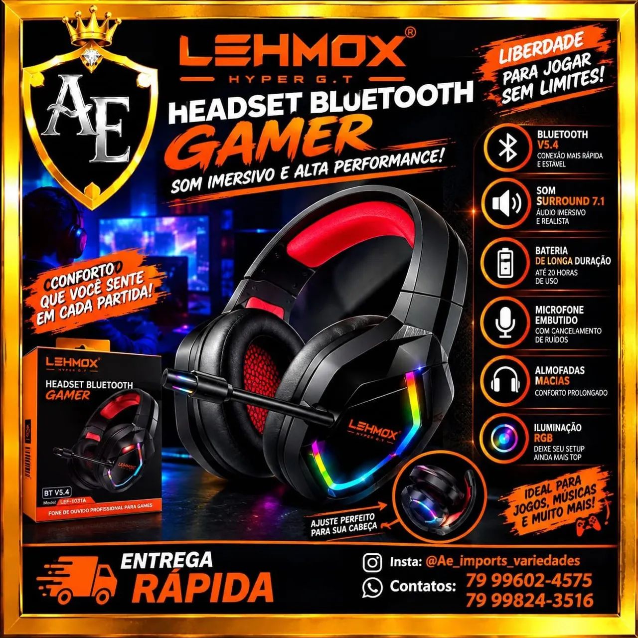 Headset Gamer Bluetooth 