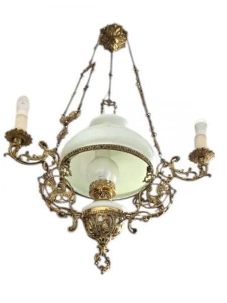 Lustre antigo de bronze - Foto 4