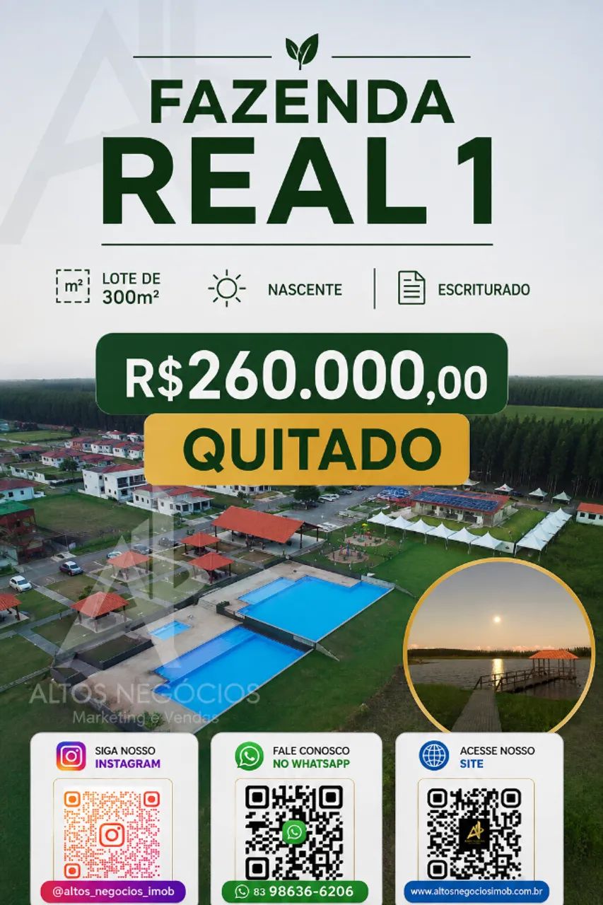 Fazenda Real 1 - Lote de 300m² à Venda