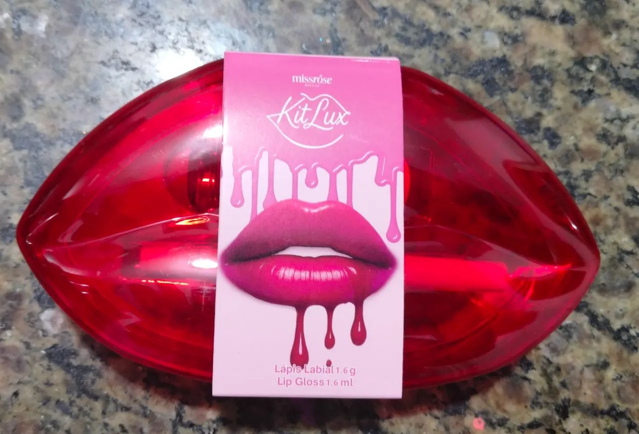 3 KIT LUX LAPIS LABIAL E LIP GLOSS MISS ROSE - Foto 5