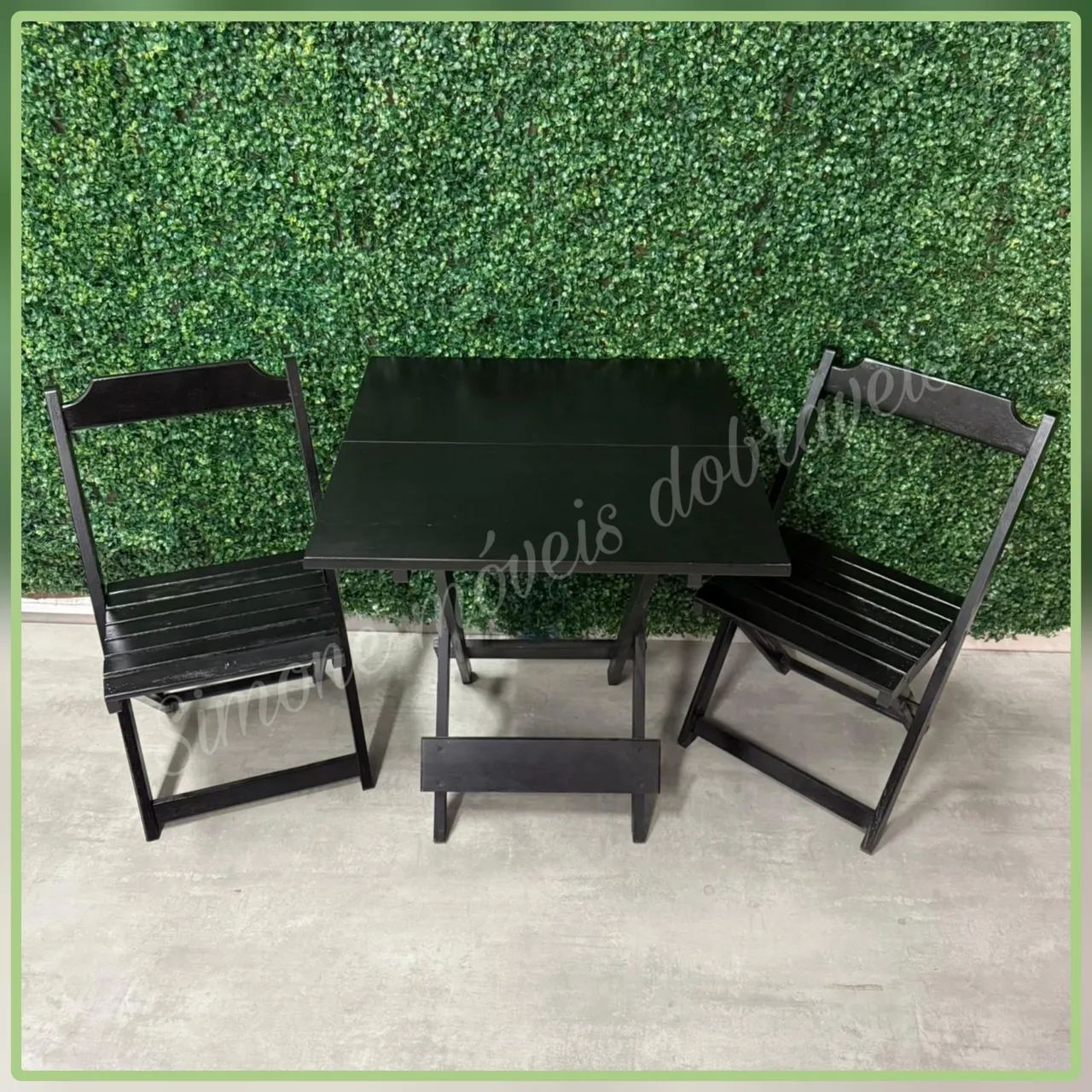 Mesa dobrável em madeira com cadeiras  - Foto 2