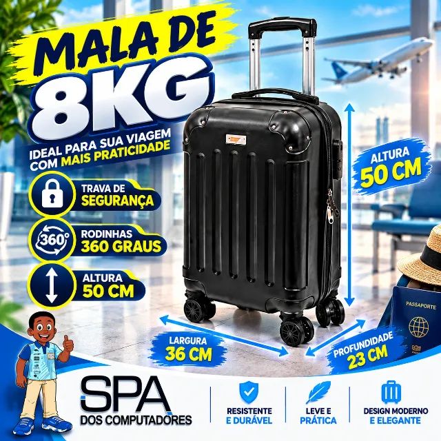 Mala de 8kg para viagem 