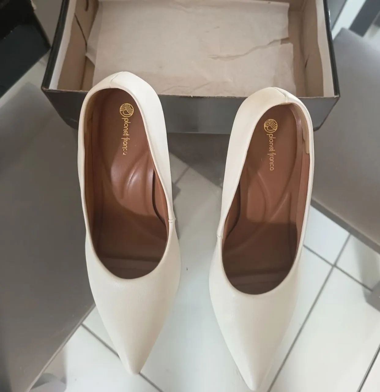 Sapato Scarpin branco tam 38 - Foto 3
