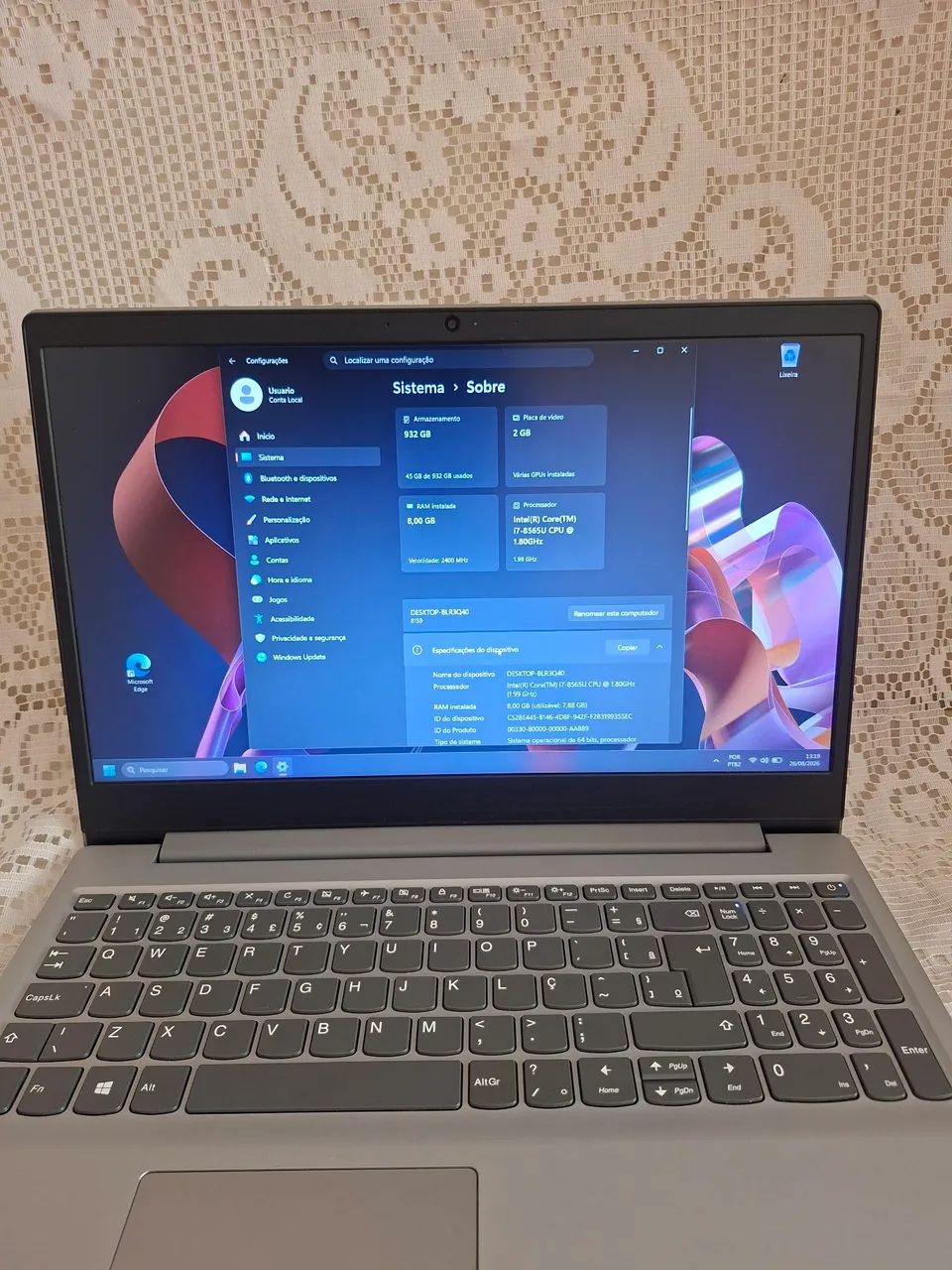Notebook Lenovo Intel Core i7 | 8GB RAM | 1TB HD | Placa Dedicada NVIDIA - Foto 2