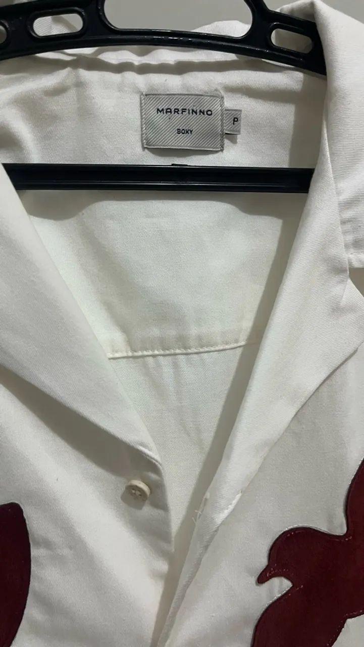 Camisa Manga Curta sarja texturizada com bordado  - Foto 3