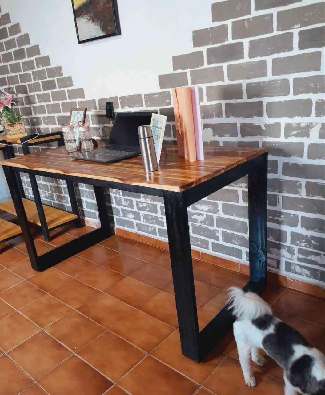 Mesa de teca pés de madeira 1.50mx70cm - Foto 2