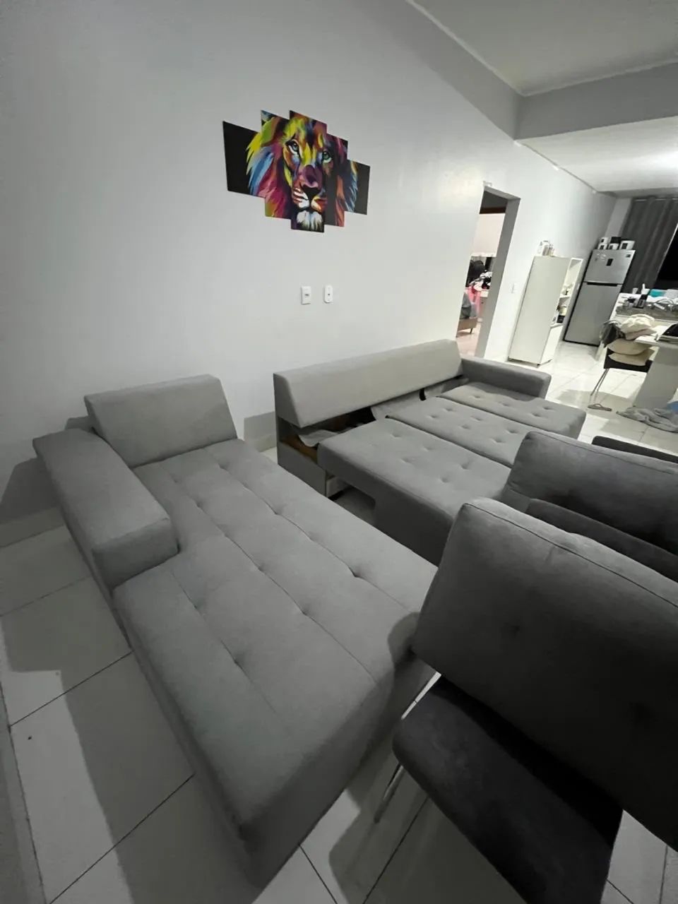Sofá 3 metros cinza  - Foto 3